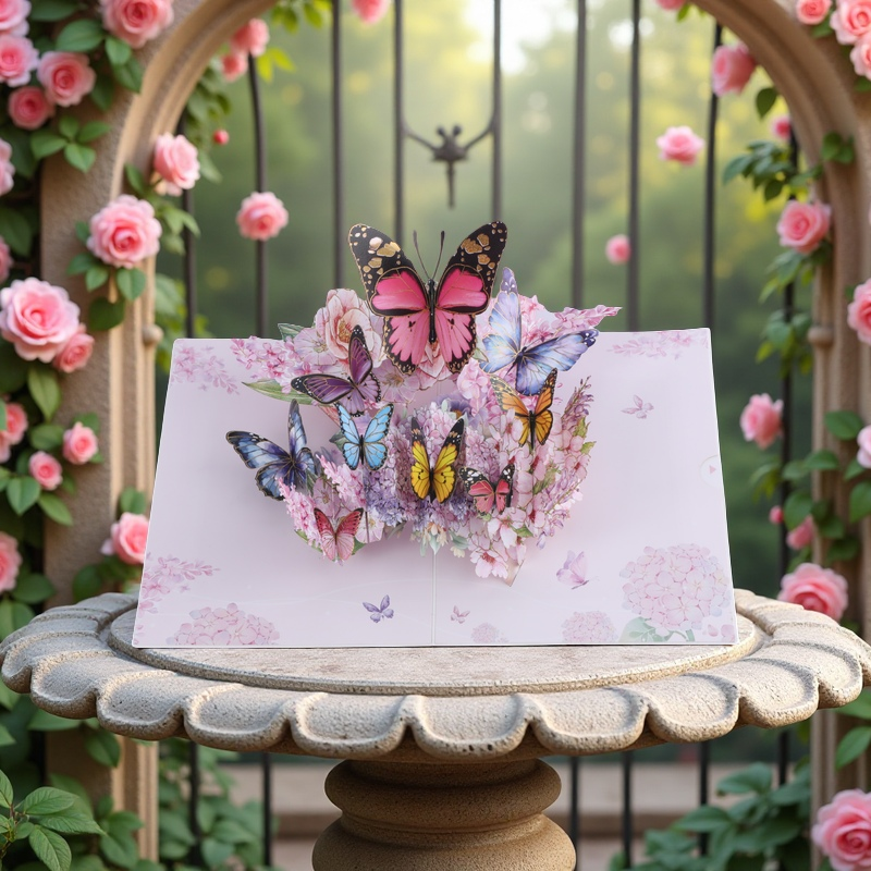 Twilight Bloom Butterfly 3D Pop-Up Card