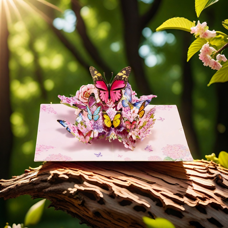 Twilight Bloom Butterfly 3D Pop-Up Card