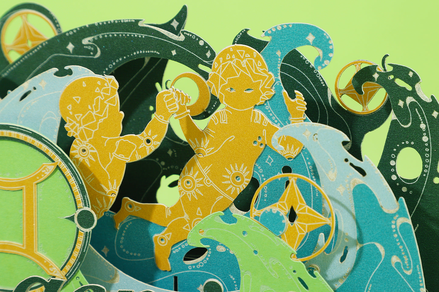 Gemini Zodiac Handmade 3D Pop-Up Card
