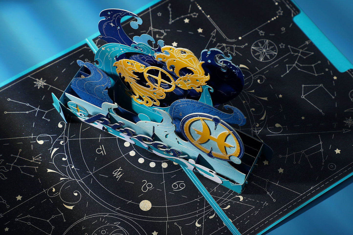 Pisces Zodiac Handmade 3D Pop-Up Card