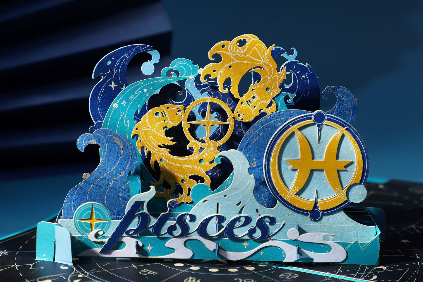 Pisces Zodiac Handmade 3D Pop-Up Card