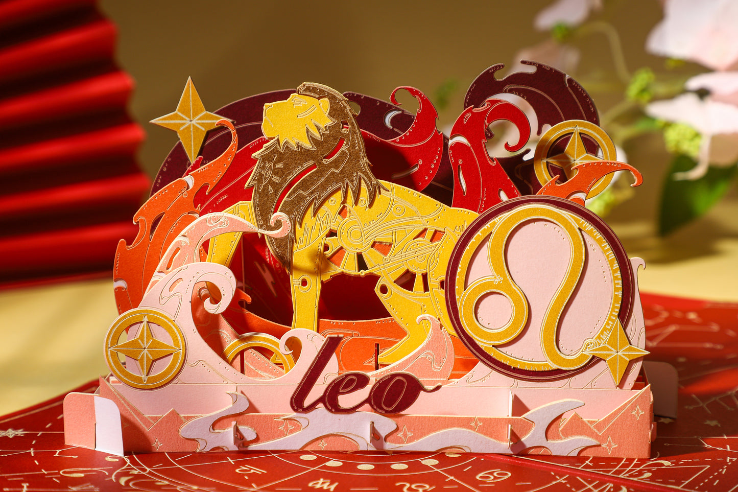 Leo Zodiac Handmade 3D Pop-Up Card