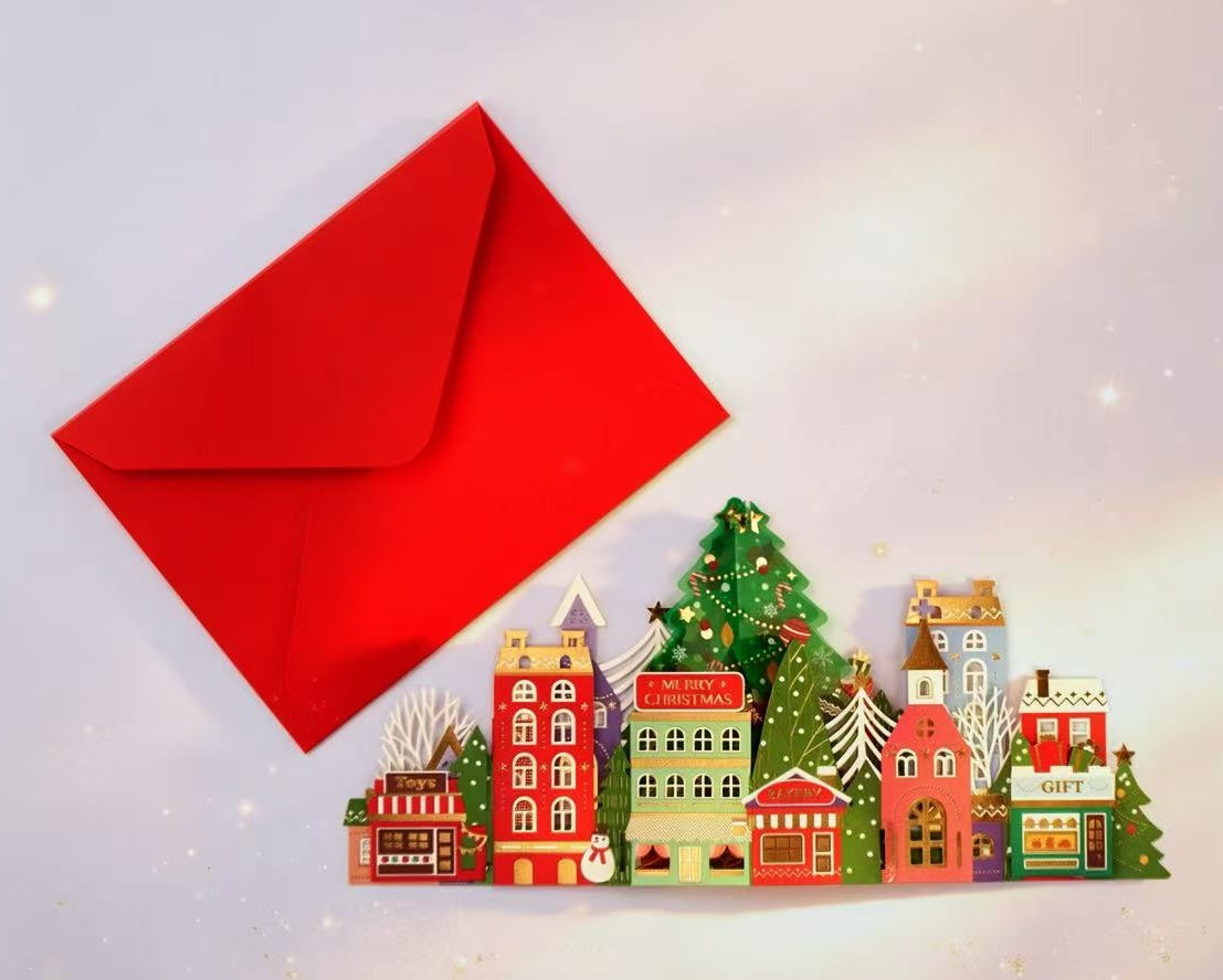 The Handcrafted 3D Christmas Village Pop-Up Card