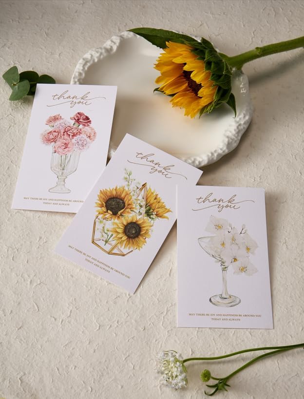 10-Piece Botanical Watercolor "Thank You" Card Set