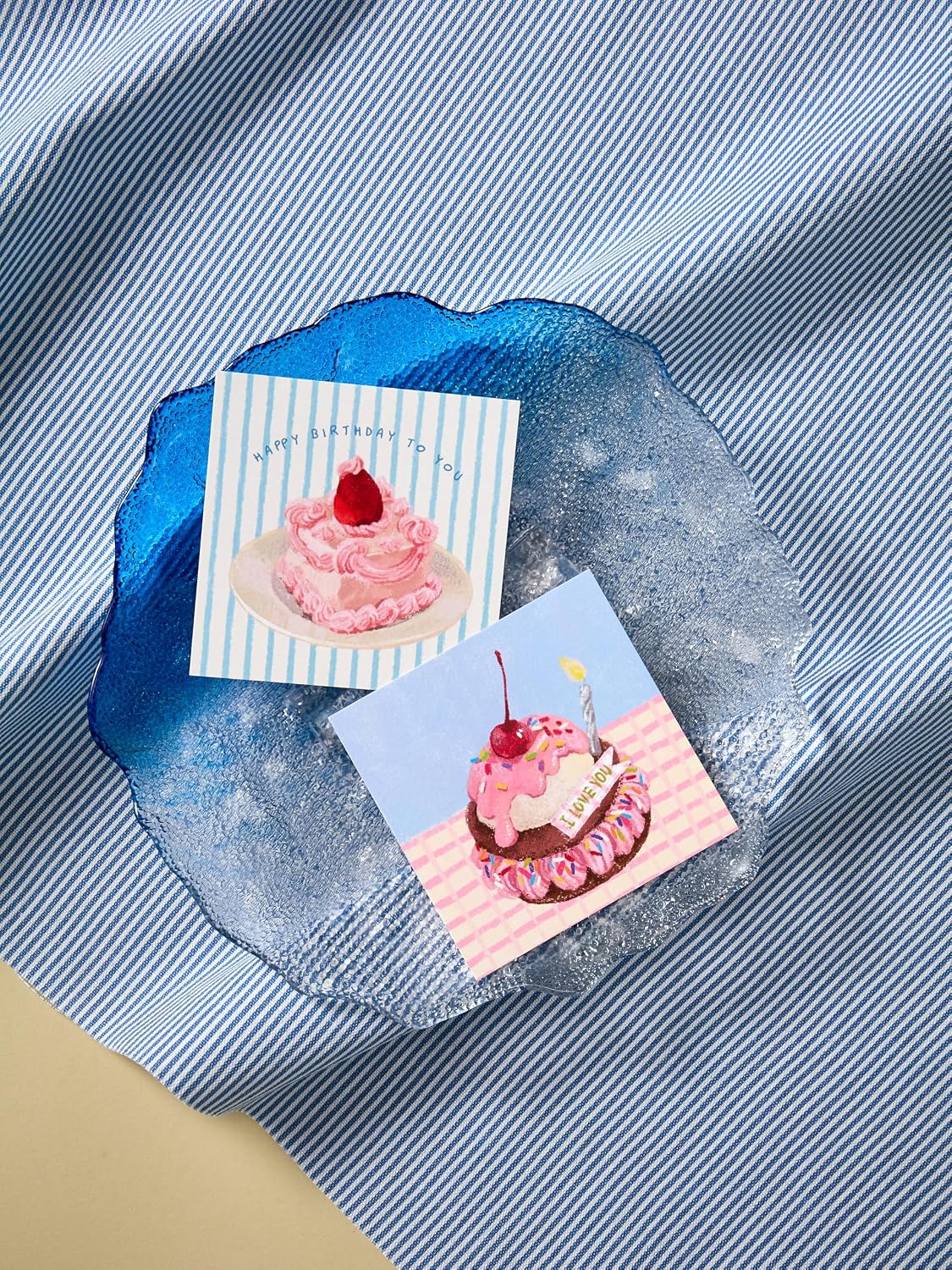 8-Piece Hand-Drawn Cake Birthday Card Set