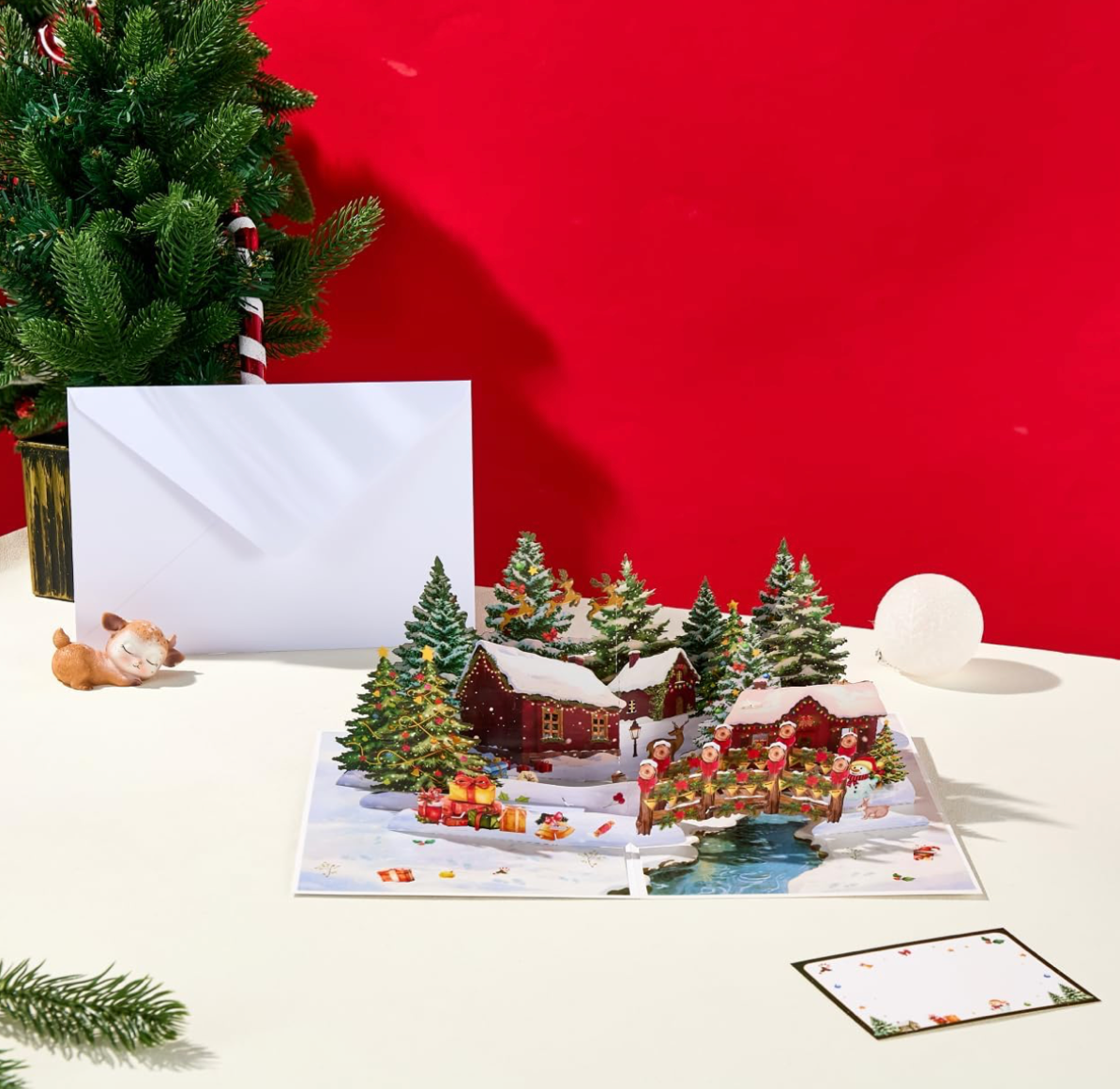 Musical 3D Snowy Village Christmas Greeting Card