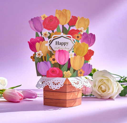 3D Pop-Up Tulip Bouquet Card