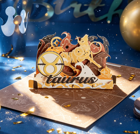 Taurus Bull Zodiac Handmade 3D Pop-Up Card