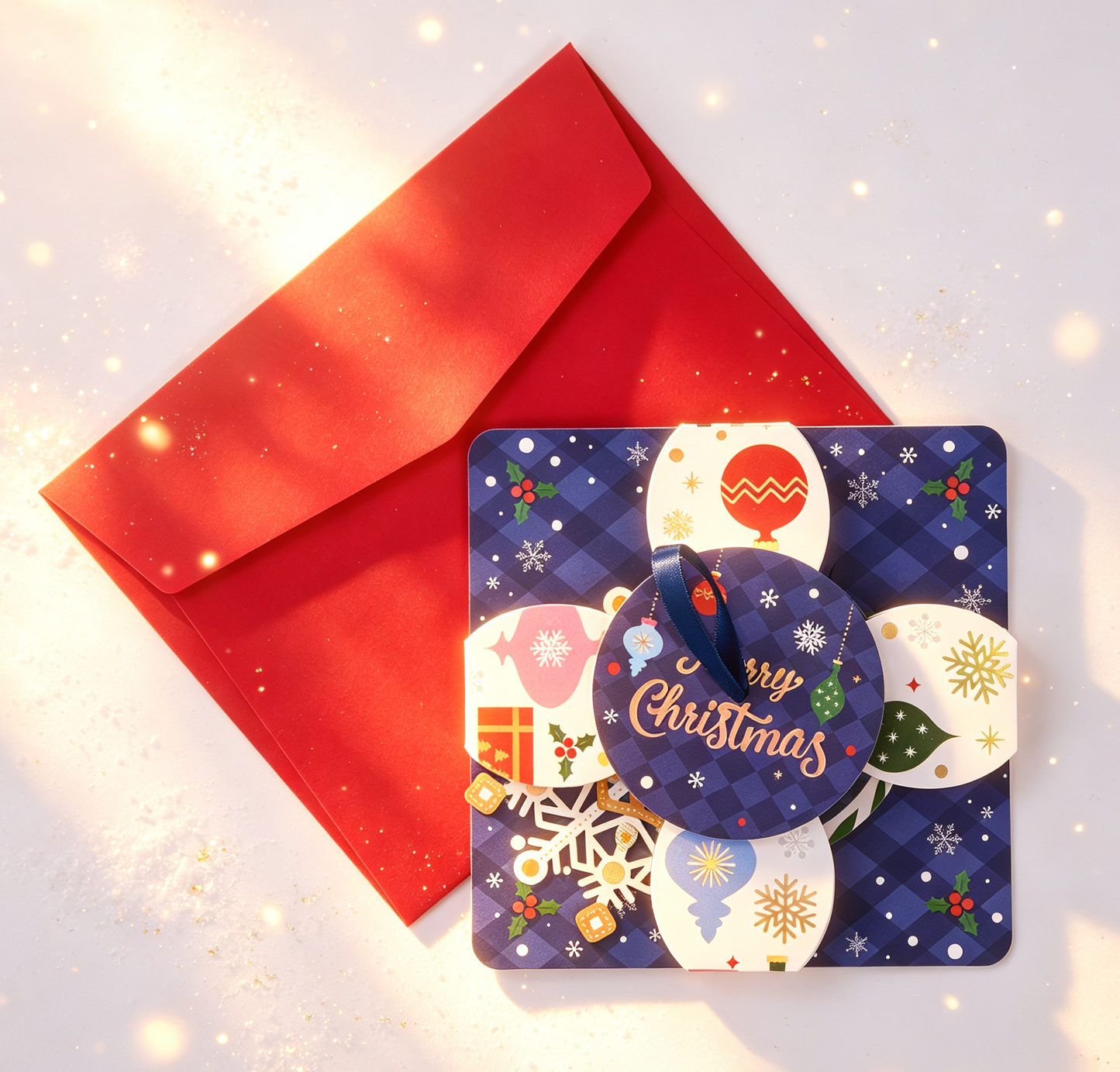 The Handcrafted 3D Christmas Light Pop-Up Card