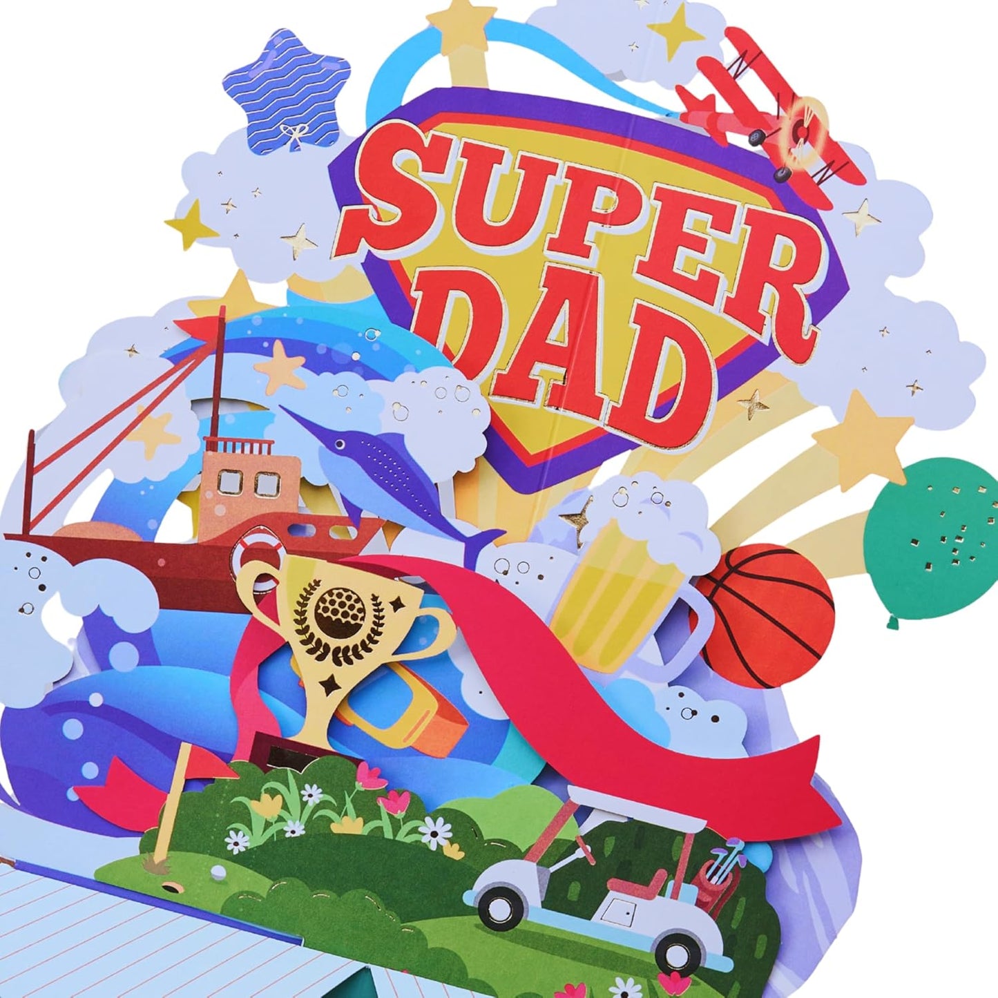 Super Dad Handmade 3D Pop-Up Card
