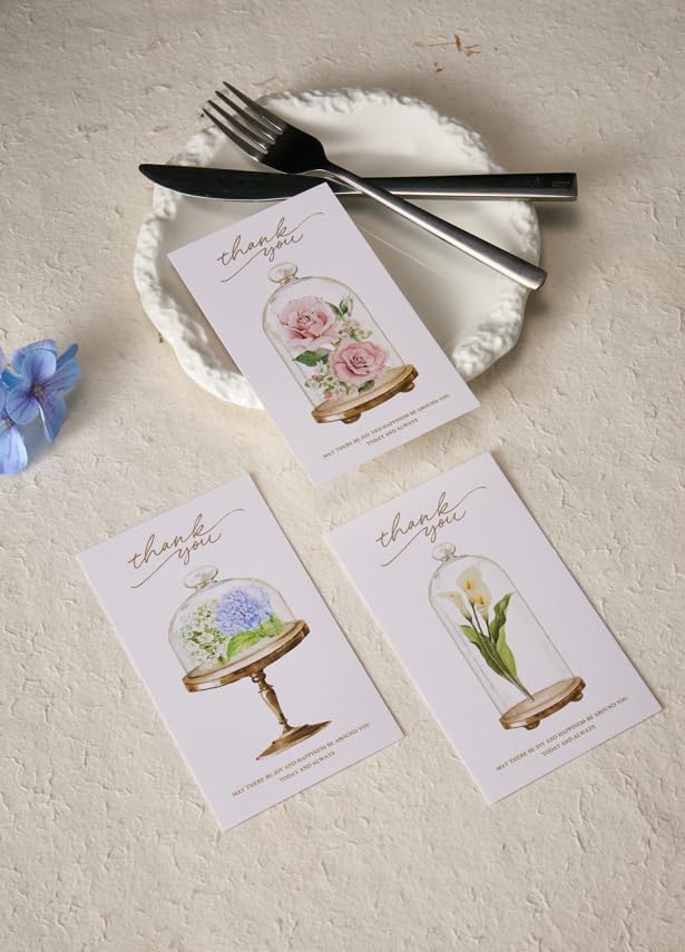 10-Piece Botanical Watercolor "Thank You" Card Set