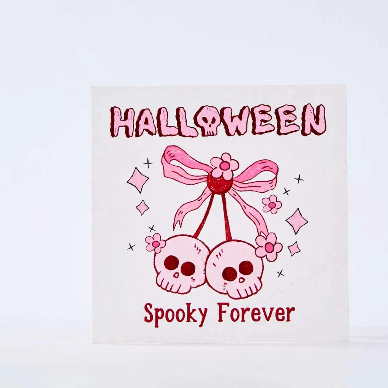 10-Piece Pink Kawaii Halloween Card Set