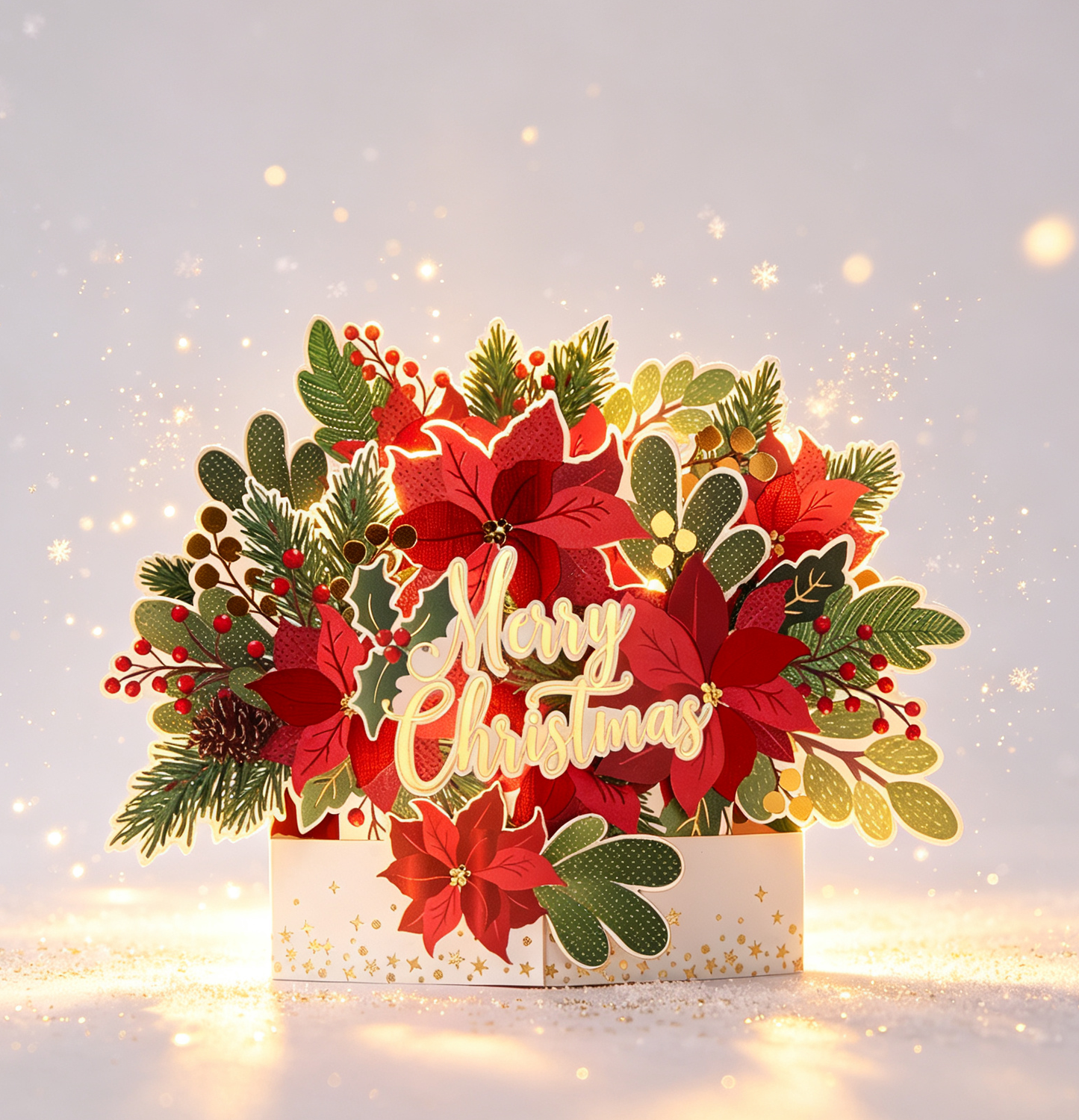 The Handcrafted 3D Christmas Light Pop-Up Card