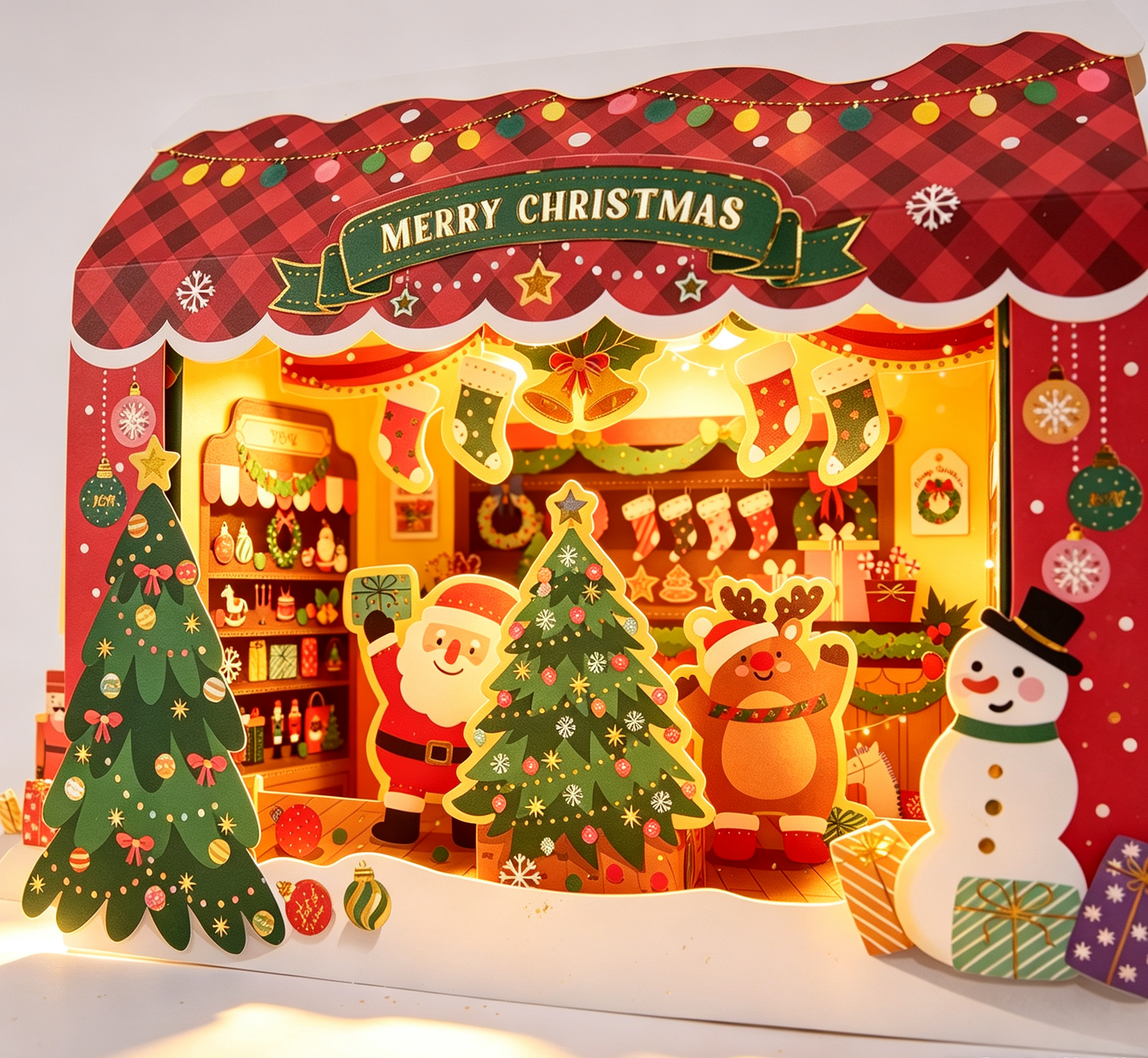 The Handcrafted 3D Christmas Shop Pop-Up Card