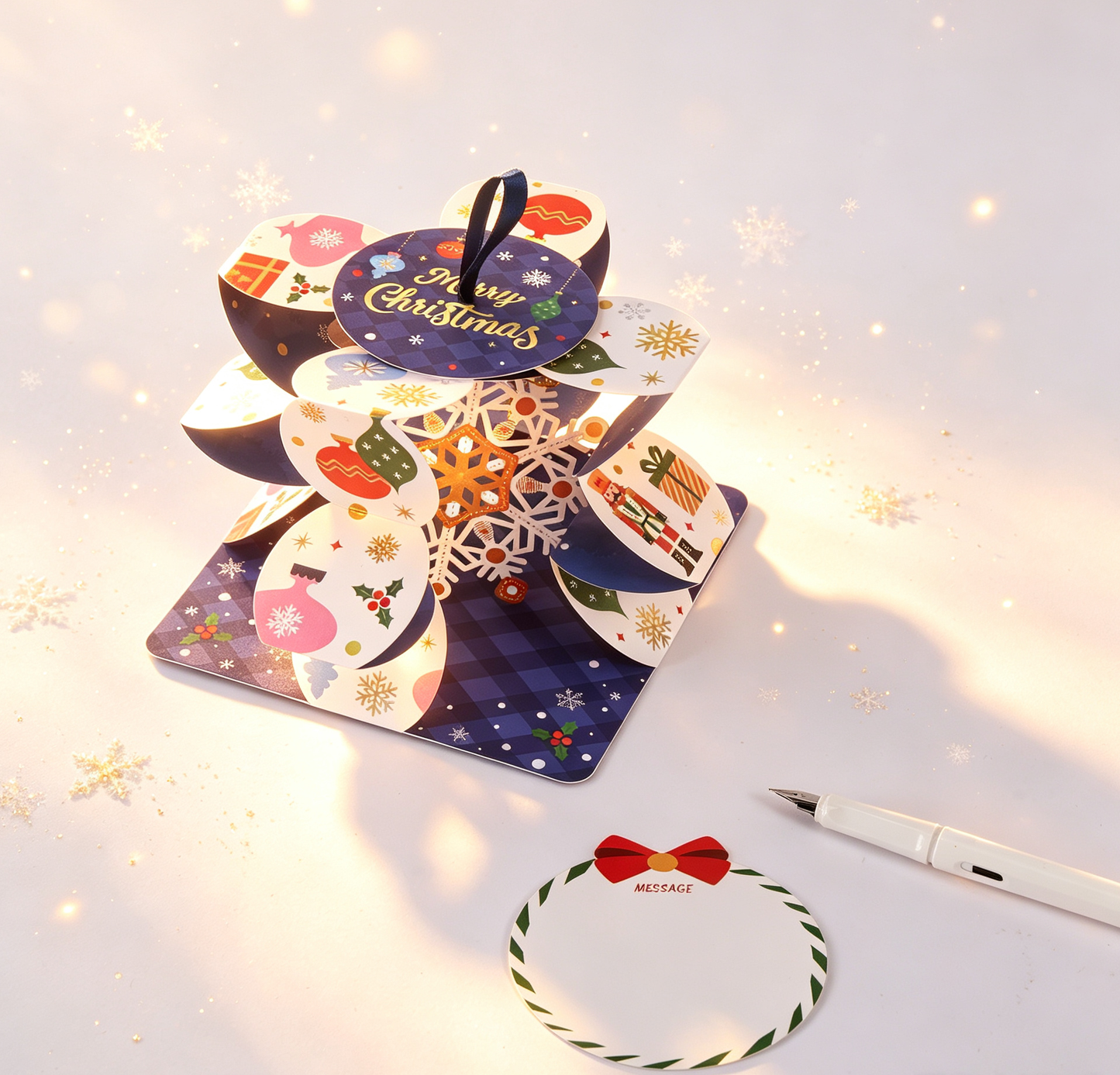 The Handcrafted 3D Christmas Light Pop-Up Card