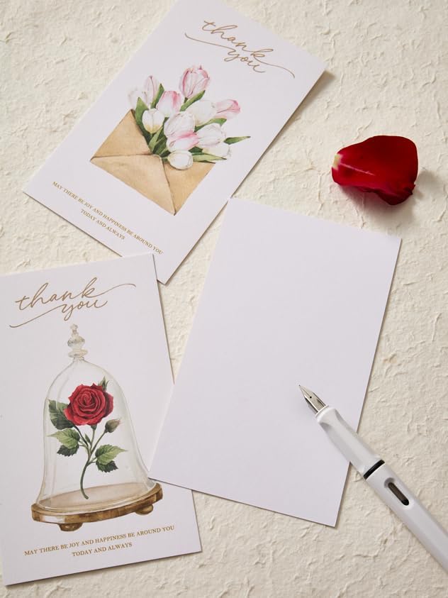 10-Piece Botanical Watercolor "Thank You" Card Set