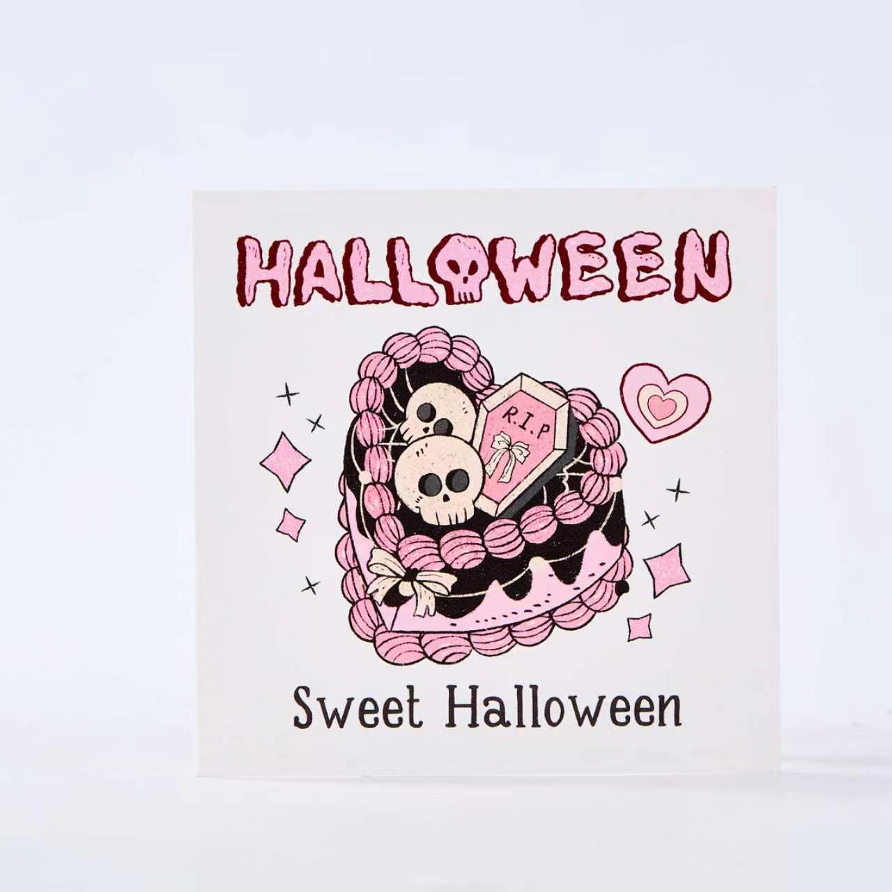 10-Piece Pink Kawaii Halloween Card Set