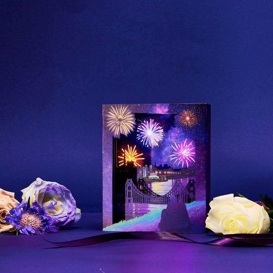Romantic Fireworks Musical Light-Up 3D Pop-Up Greeting Card