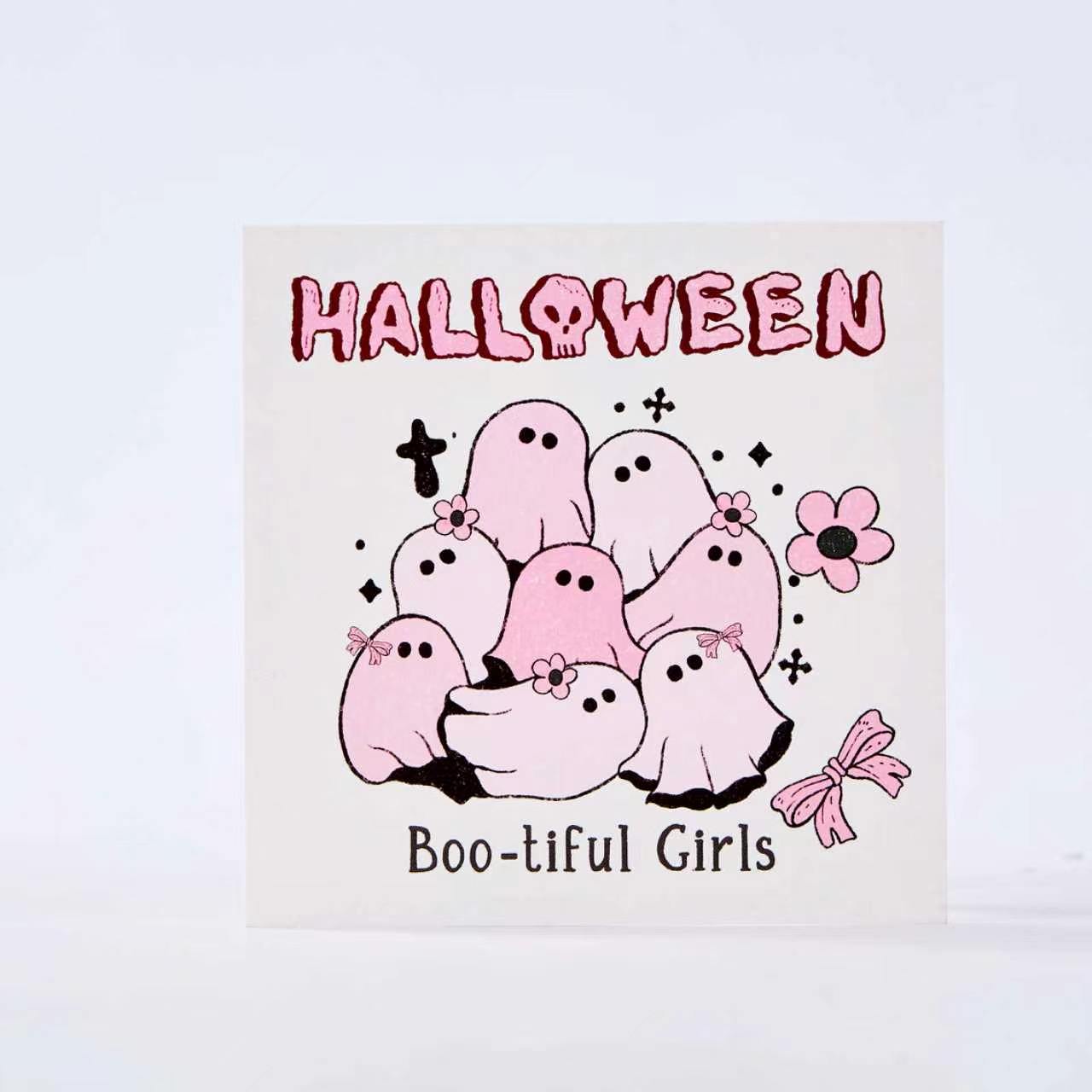 10-Piece Pink Kawaii Halloween Card Set