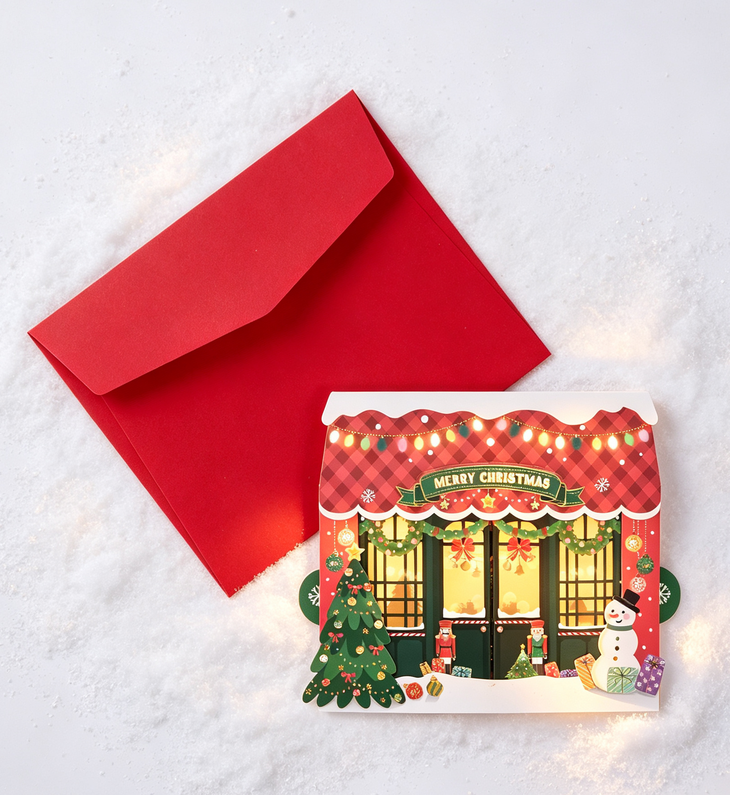The Handcrafted 3D Christmas Shop Pop-Up Card