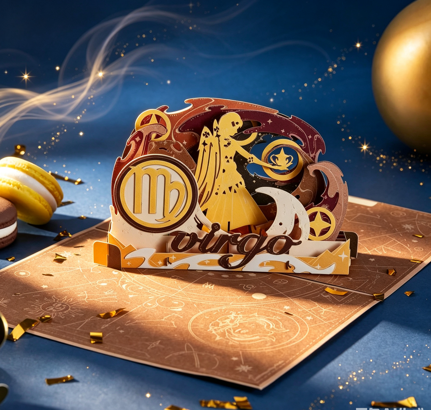Virgos Zodiac Handmade 3D Pop-Up Card