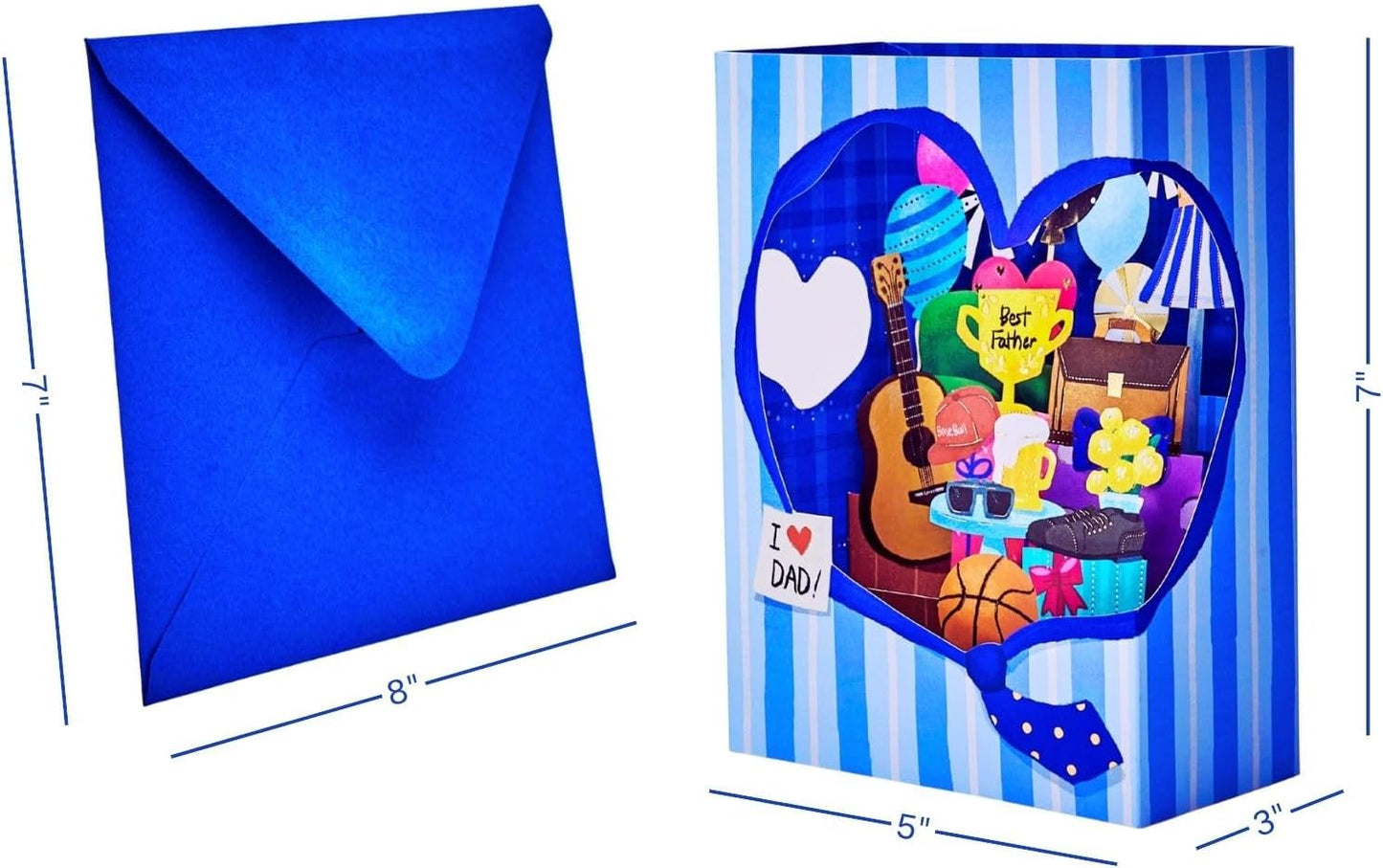 Gold Foil Gift Box for Dad Handmade 3D Pop-Up Card