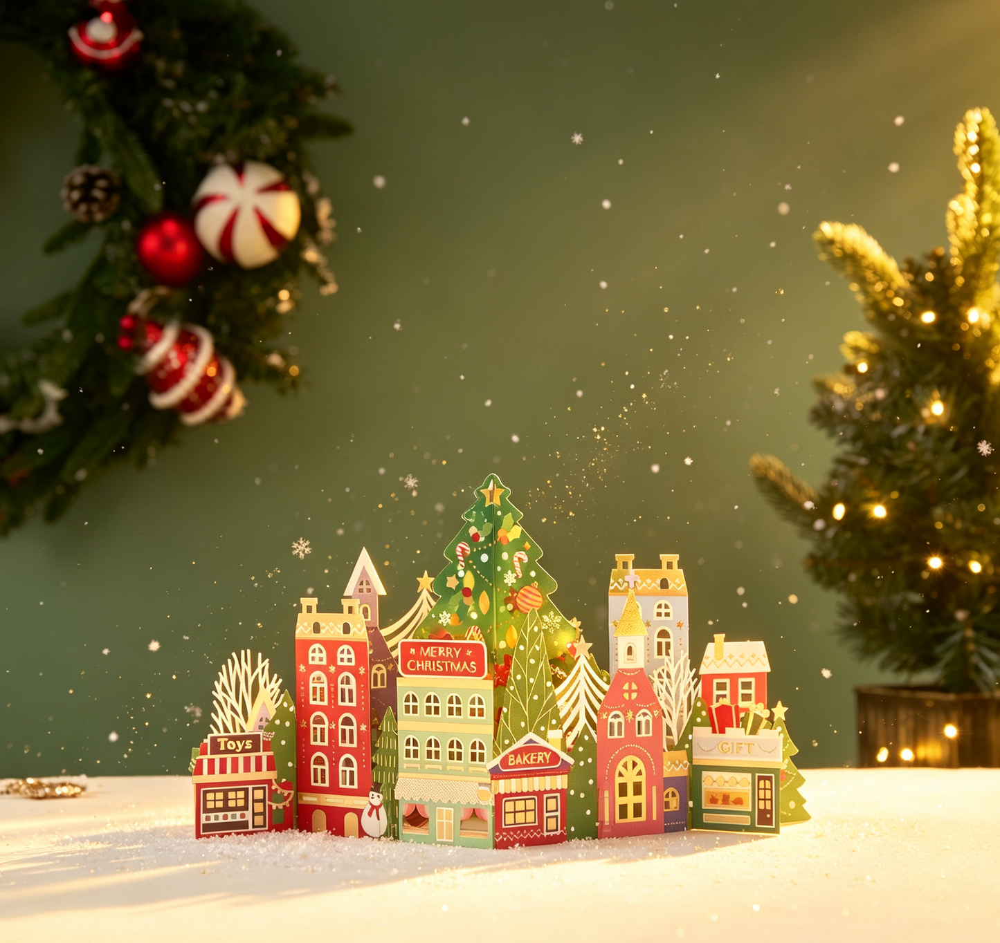 The Handcrafted 3D Christmas Village Pop-Up Card