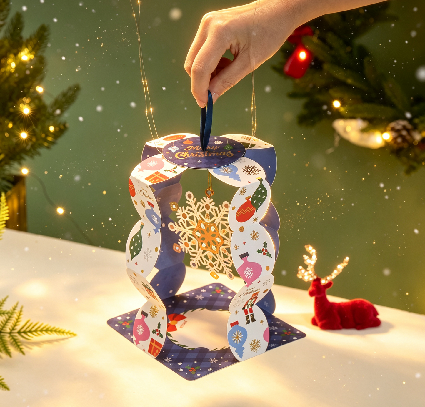 The Handcrafted 3D Christmas Light Pop-Up Card