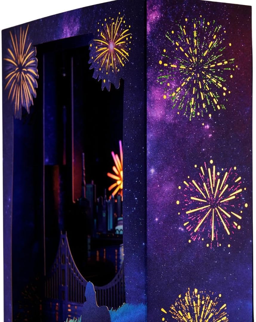 Romantic Fireworks Musical Light-Up 3D Pop-Up Greeting Card