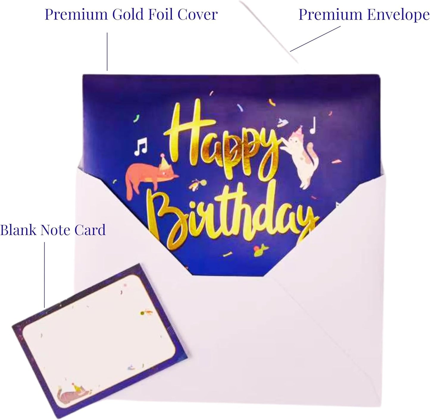 Cat Piano Musical Light Up Handmade 3D Pop-Up Birthday Card
