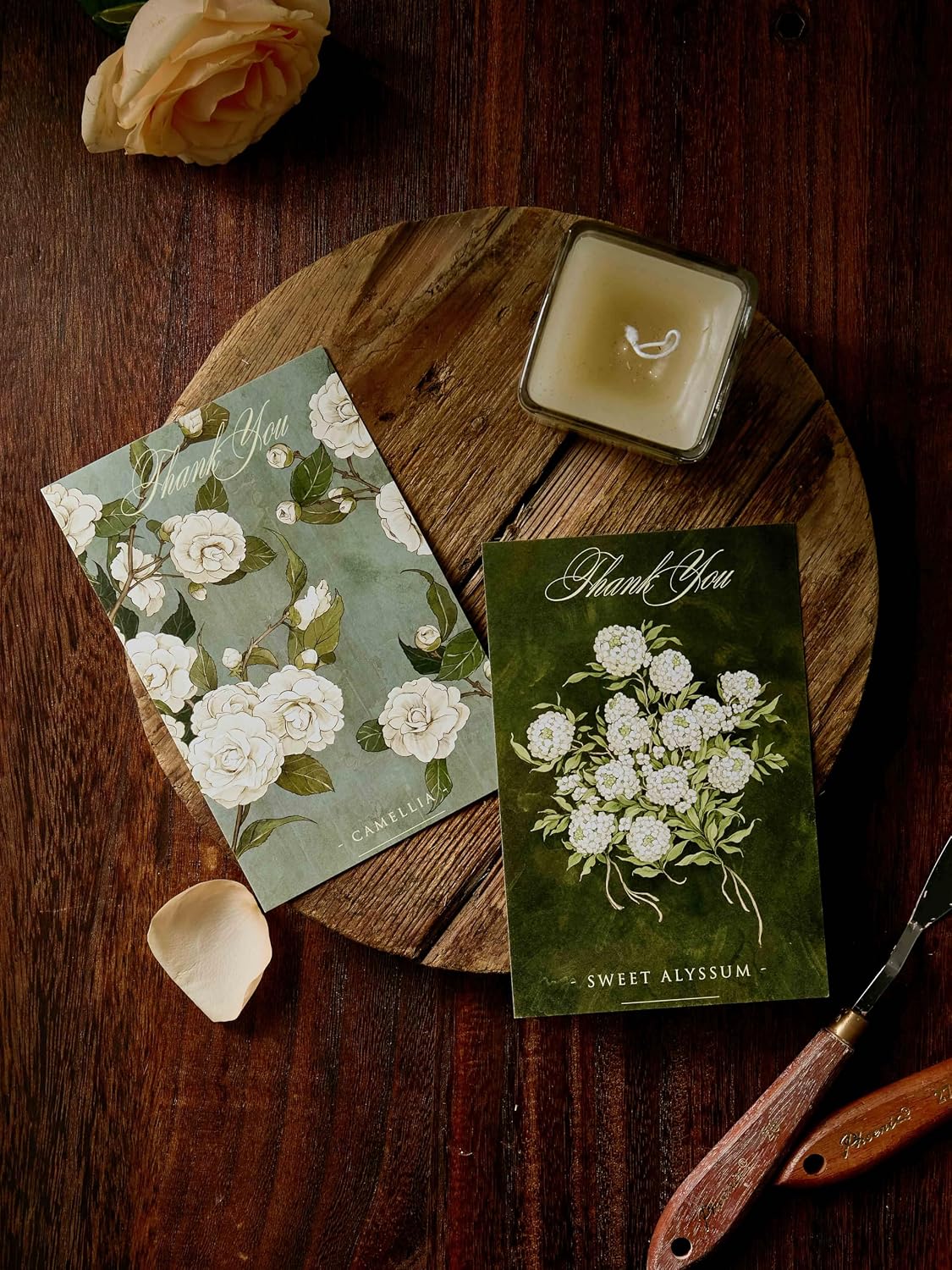 Vintage Botanical "Thank You" Postcard Set