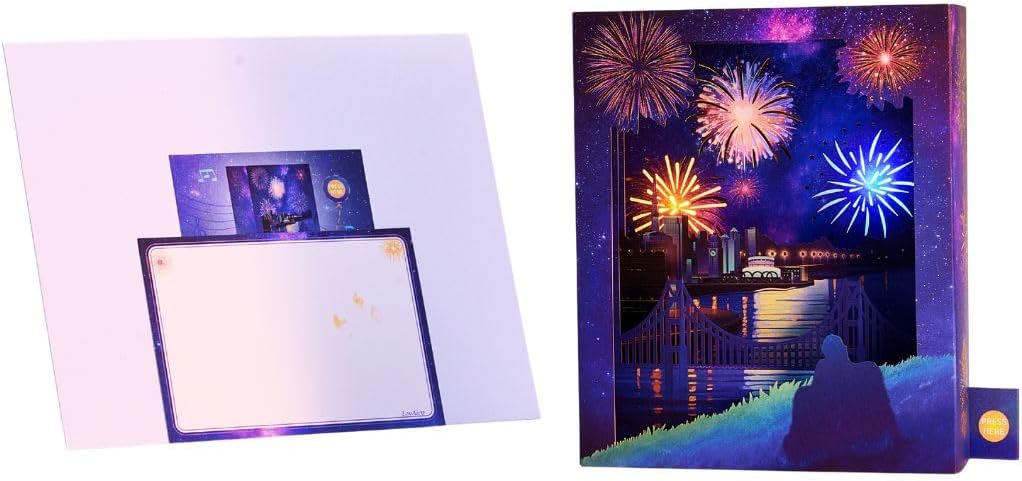 Romantic Fireworks Musical Light-Up 3D Pop-Up Greeting Card