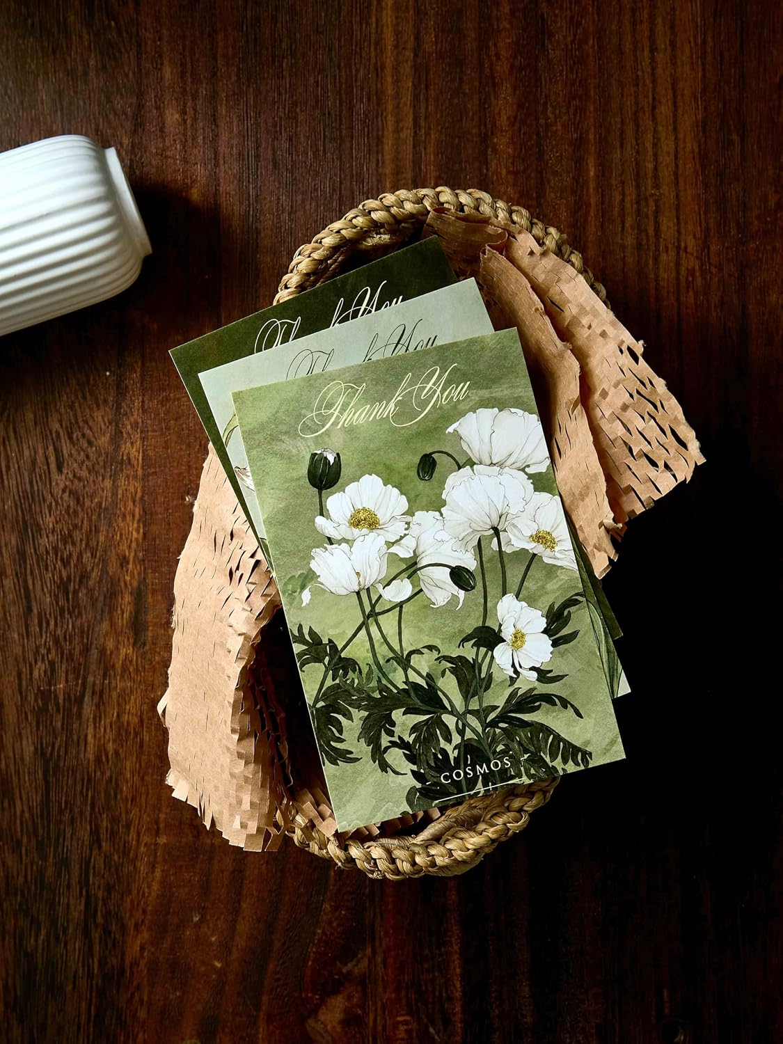 Vintage Botanical "Thank You" Postcard Set