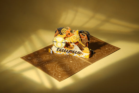 Taurus Bull Zodiac Handmade 3D Pop-Up Card