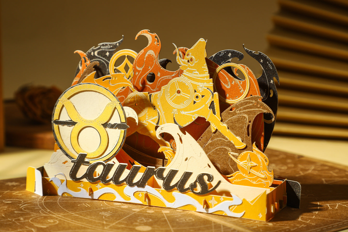 Taurus Bull Zodiac Handmade 3D Pop-Up Card