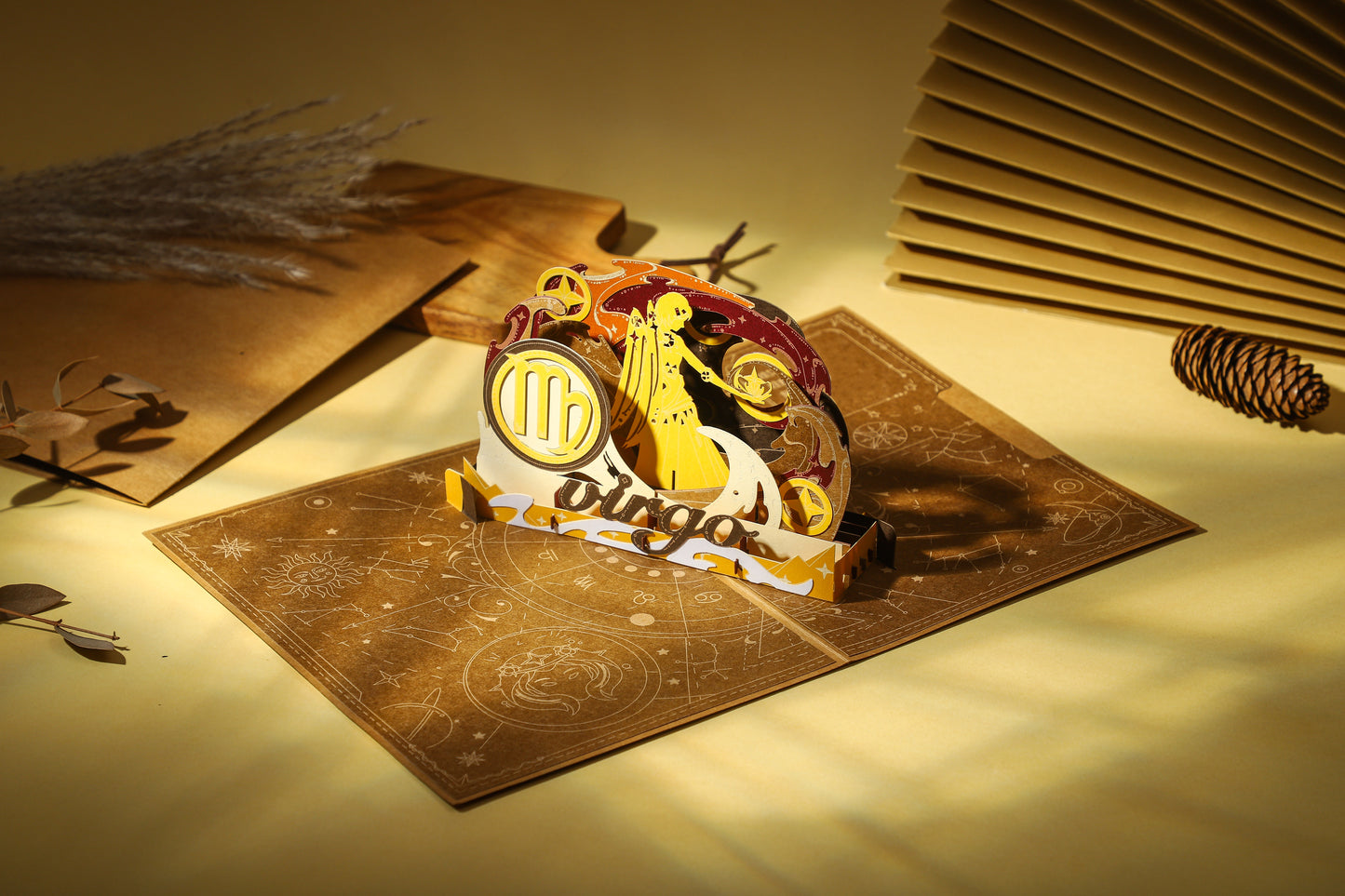 Virgos Zodiac Handmade 3D Pop-Up Card