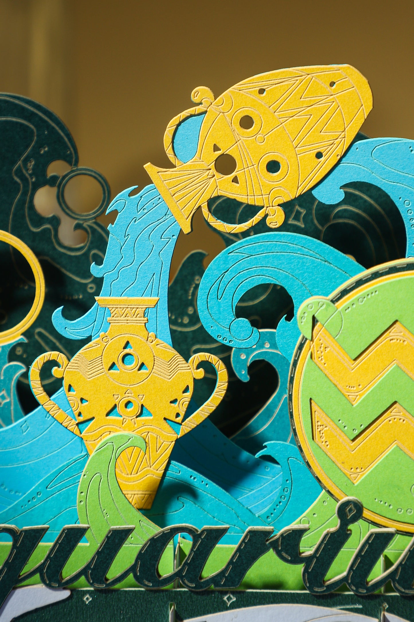Aquarius Zodiac Handmade 3D Pop-Up Card