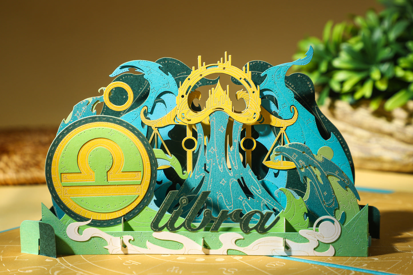 Libra Zodiac Handmade 3D Pop-Up Card