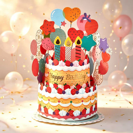 Birthday Cake Handmade 3D Pop-Up Birthday Card
