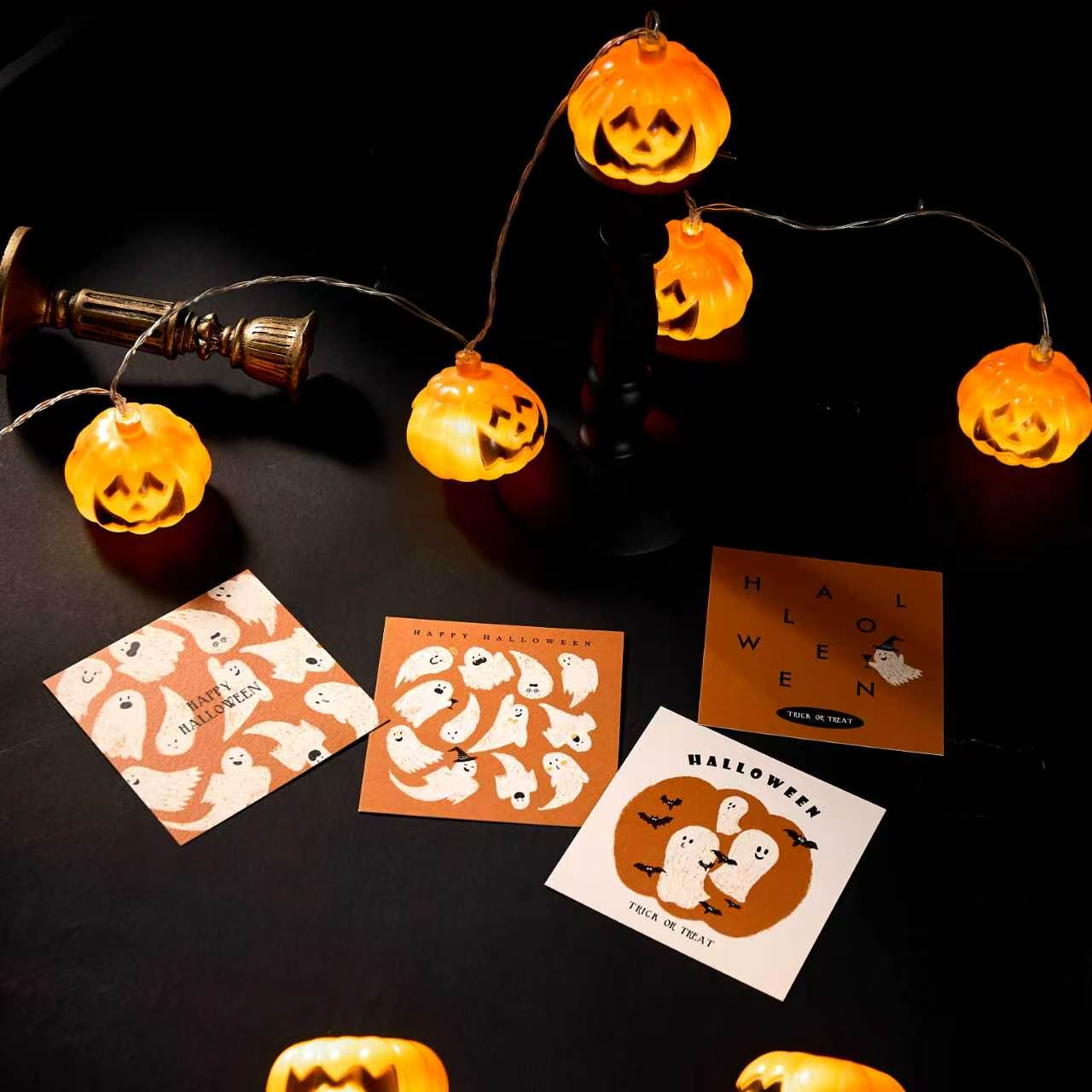 8-Piece Cute Ghost Halloween Card Set