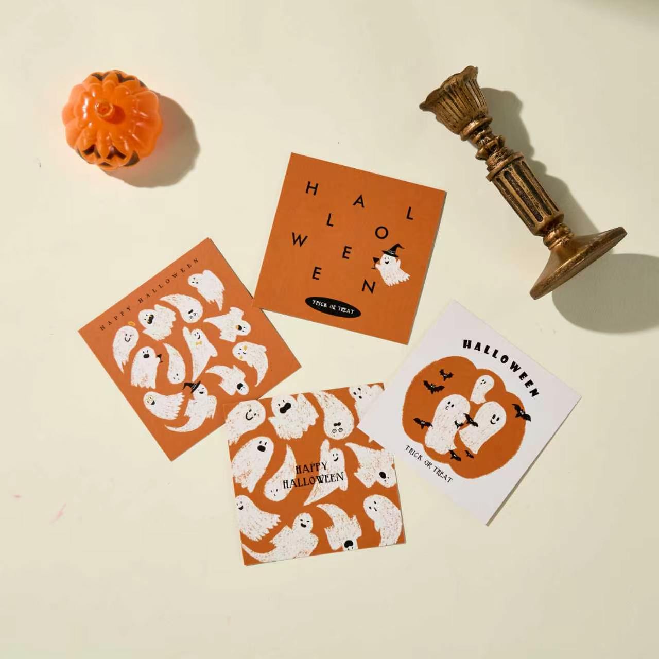 8-Piece Cute Ghost Halloween Card Set