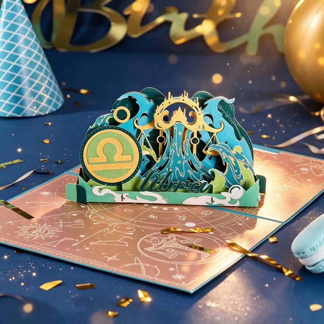 Libra Zodiac Handmade 3D Pop-Up Card