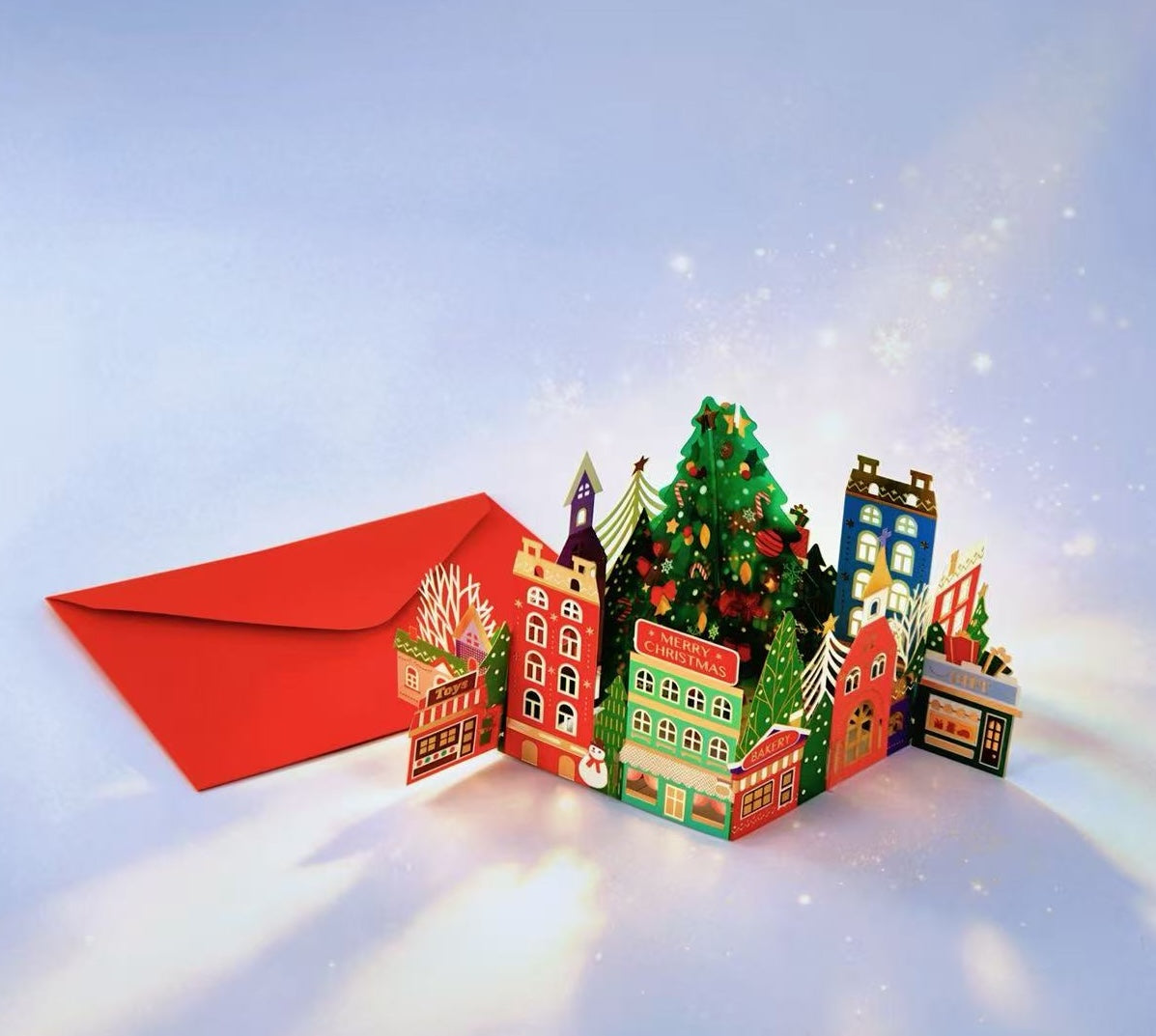 The Handcrafted 3D Christmas Village Pop-Up Card