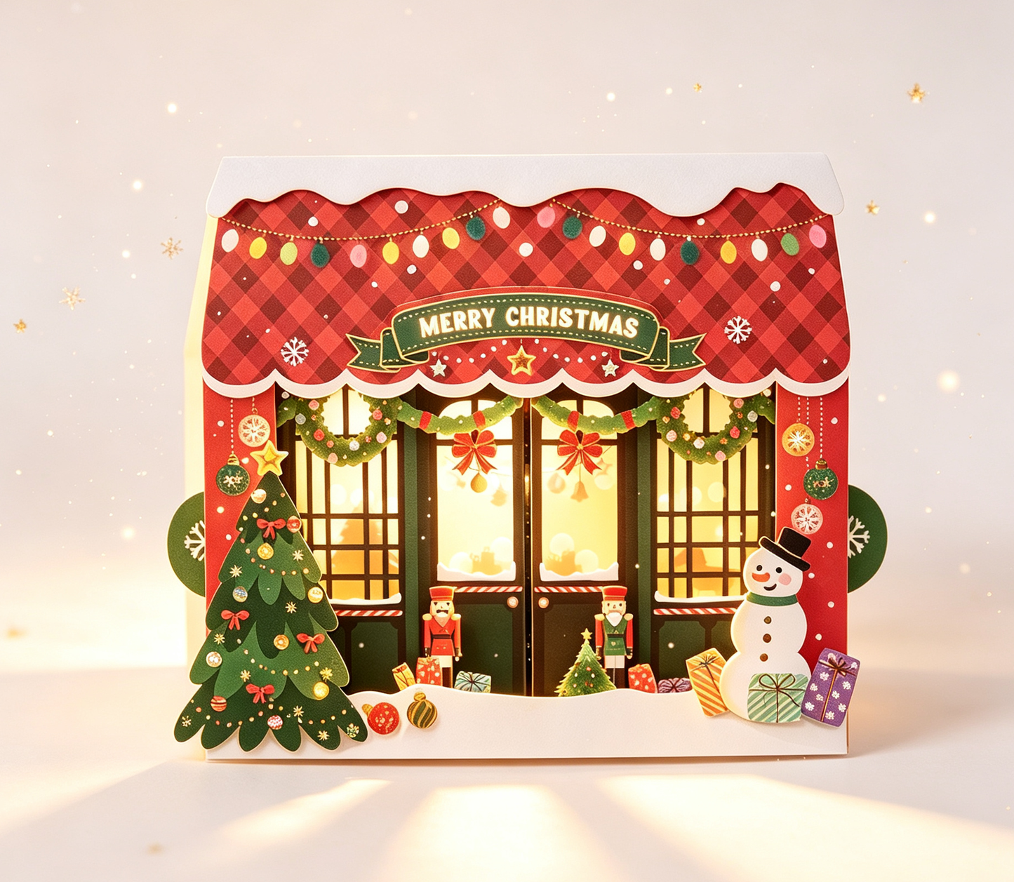 The Handcrafted 3D Christmas Shop Pop-Up Card