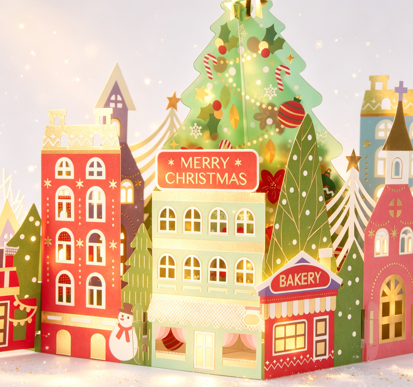 The Handcrafted 3D Christmas Village Pop-Up Card