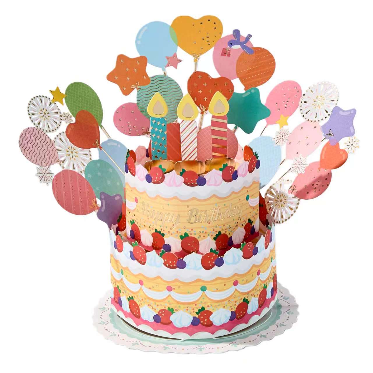 Birthday Cake Handmade 3D Pop-Up Birthday Card