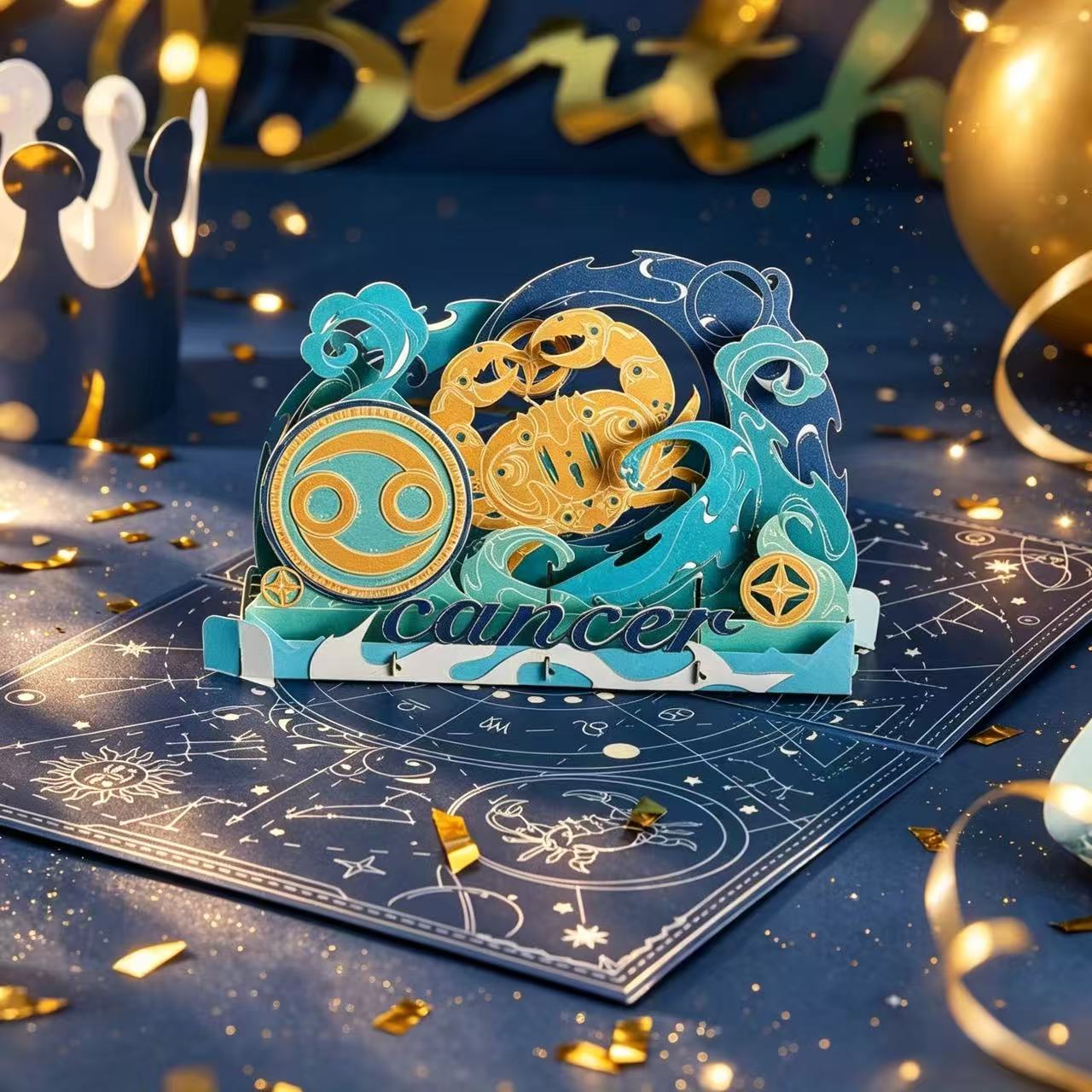 Cancer Zodiac Handmade 3D Pop-Up Card